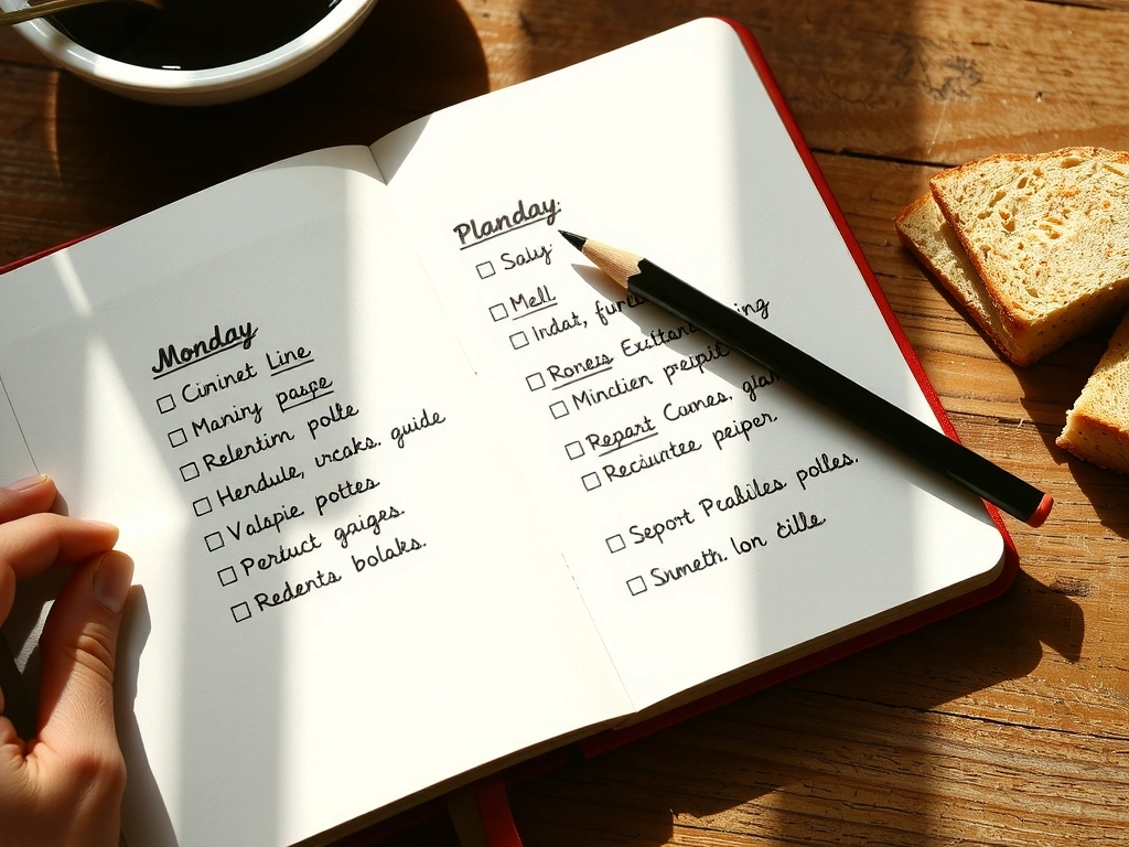 Zápisník s plánem výživy